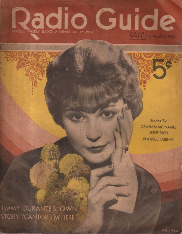 MOVIE-RADIO GUIDE magazine side cover 14 April 1934