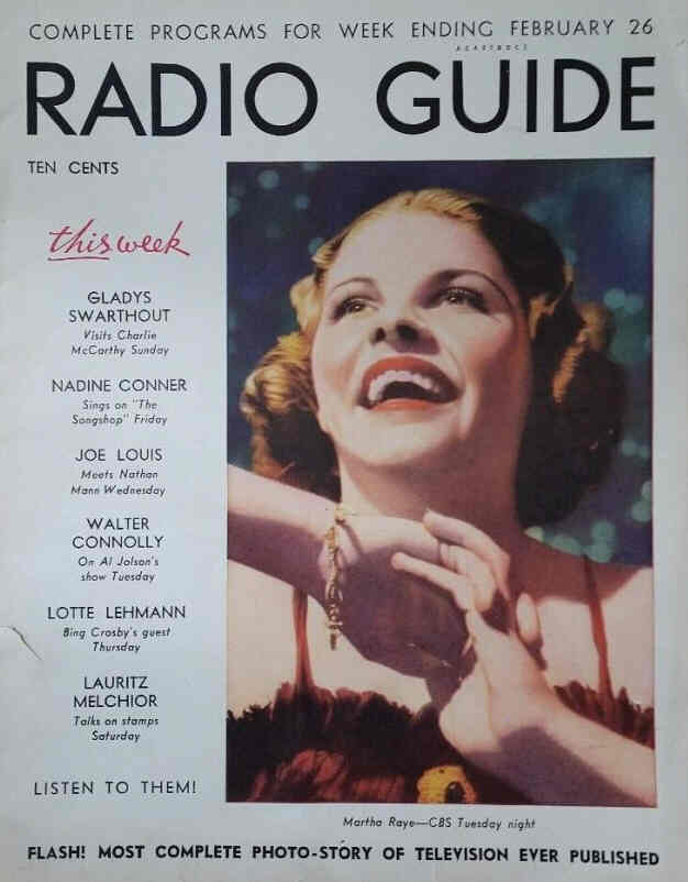 MOVIE-RADIO GUIDE magazine side cover 26 February 1938