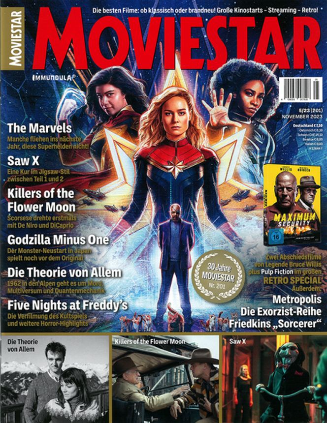 MOVIESTAR magazine side cover Issue 201  November 2023