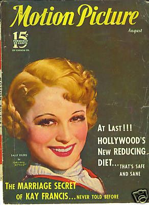 MOTION PICTURE magazine side cover Issue 270 August 1933