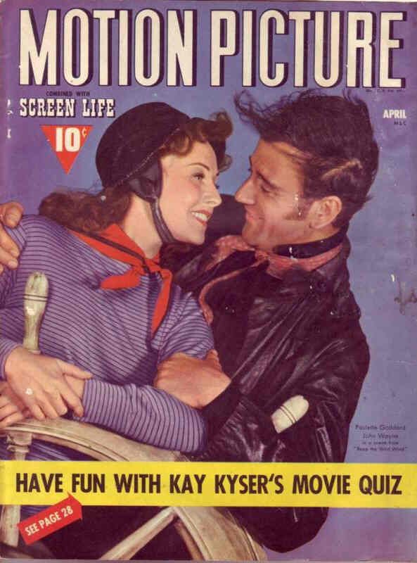 MOTION PICTURE magazine side cover Issue 374 April 1942