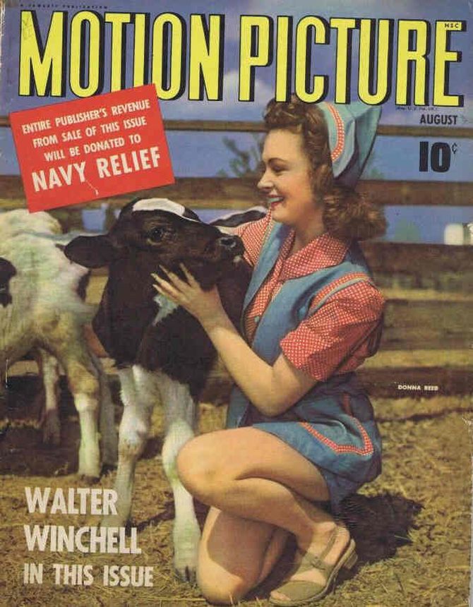 MOTION PICTURE magazine side cover Issue 378 August 1942