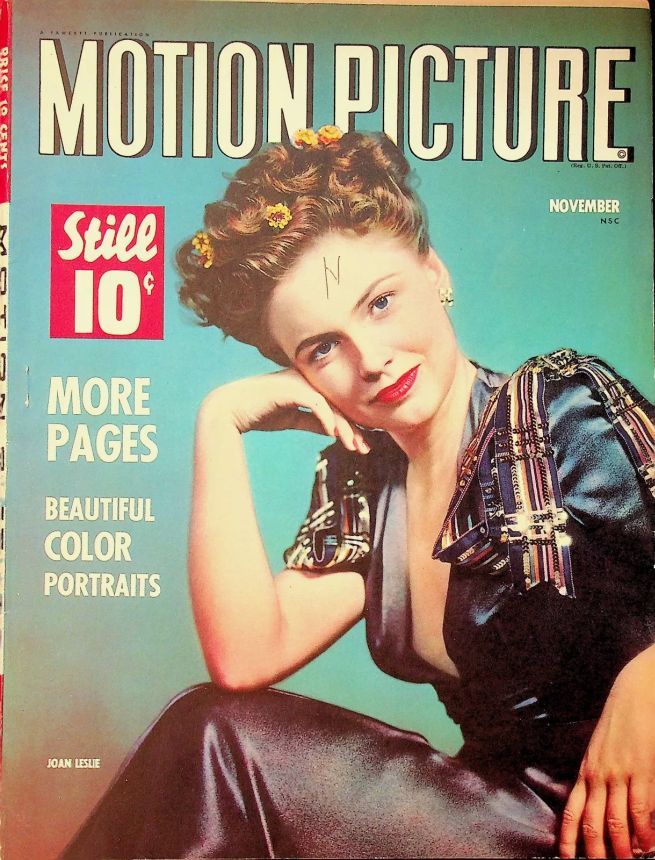 MOTION PICTURE magazine side cover Issue 381 November 1942