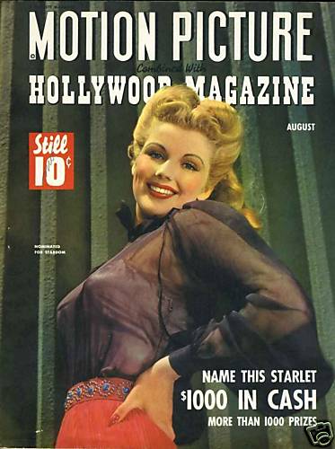 MOTION PICTURE magazine side cover Issue 390 August 1943