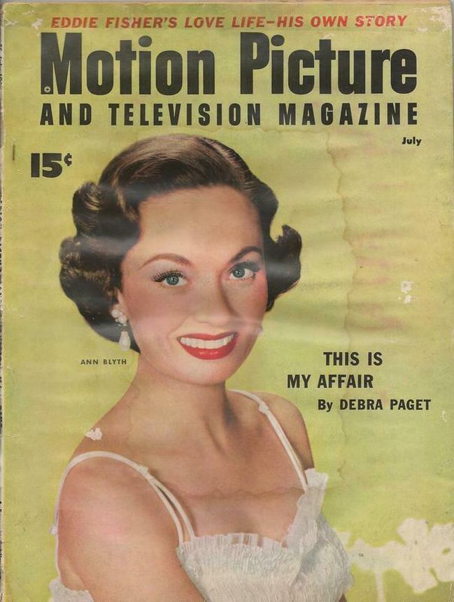 MOTION PICTURE magazine side cover Issue 521 July 1954