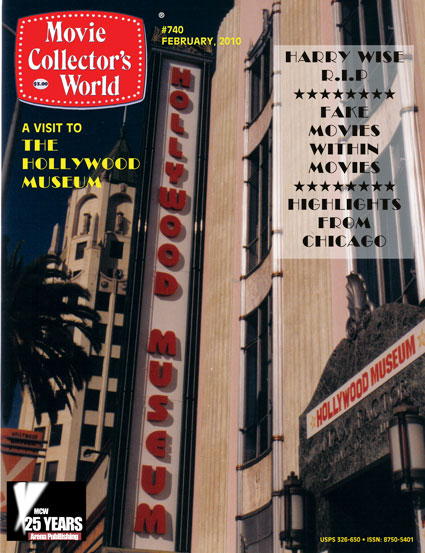 MOVIE COLLECTORS WORLD magazine side cover Issue 740 February 2010