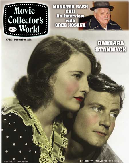 MOVIE COLLECTORS WORLD magazine side cover Issue 762 December 2011