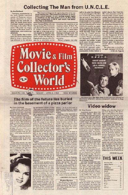 MOVIE COLLECTORS WORLD magazine side cover Issue 183 6 April 1984