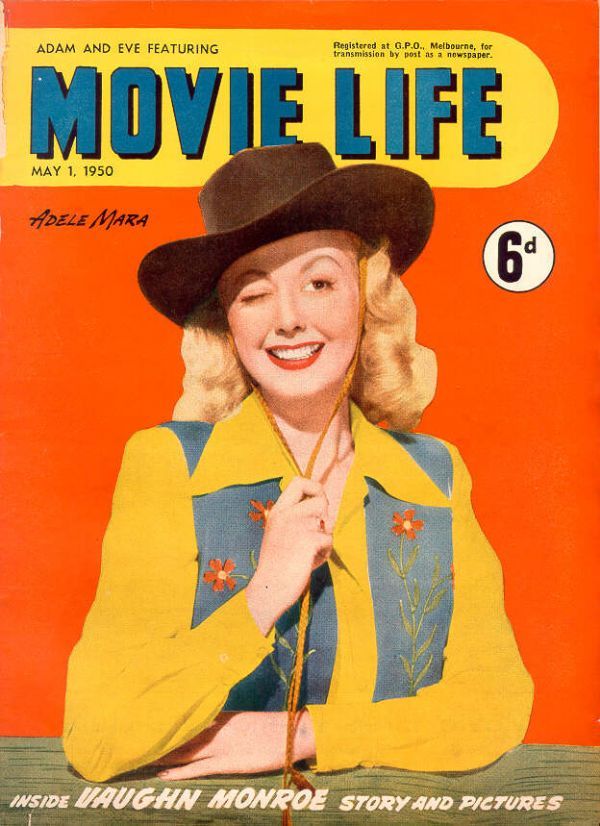 MOVIE LIFE (Au) magazine side cover May 1950
