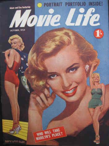 MOVIE LIFE (Au) magazine side cover October 1954