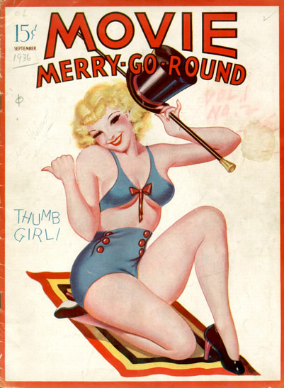 MOVIE MERRY-GO-ROUND magazine side cover  Vol 1 # 2 September 1936