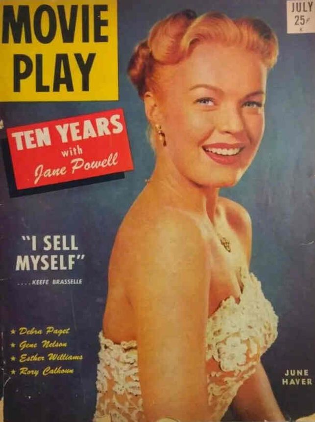 MOVIE PLAY magazine side cover  Vol 6 # 6 July 1952