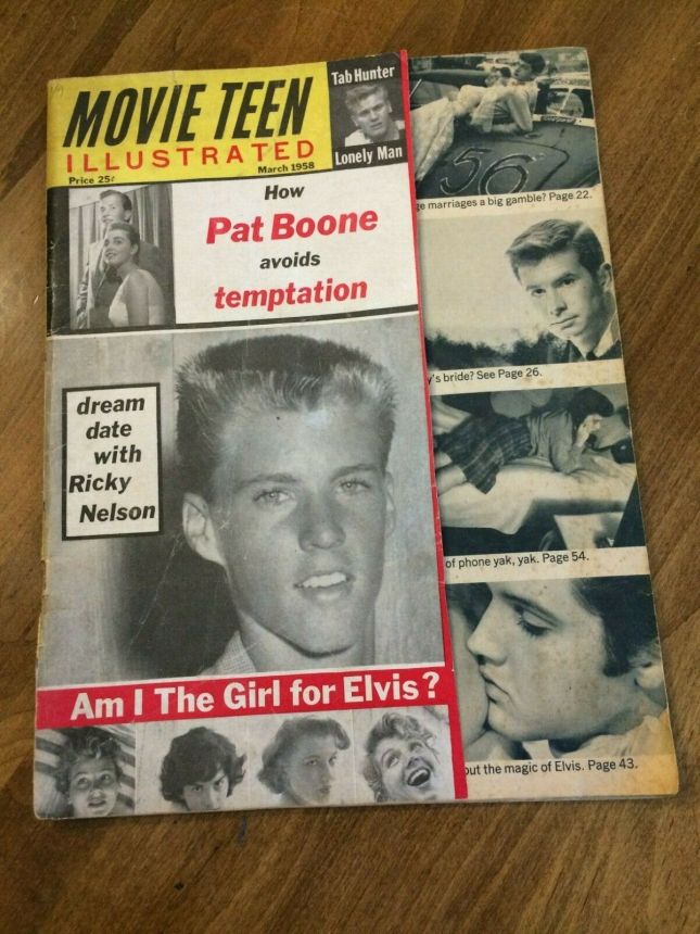 MOVIE TEEN ILLUSTRATED magazine side cover March 1958