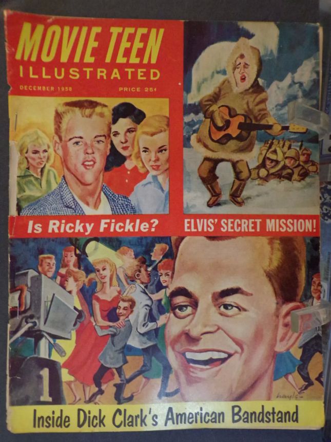 MOVIE TEEN ILLUSTRATED magazine side cover December 1958