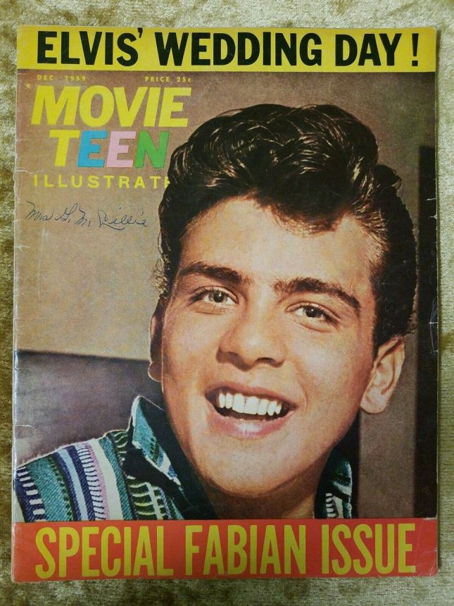 MOVIE TEEN ILLUSTRATED magazine side cover December 1959