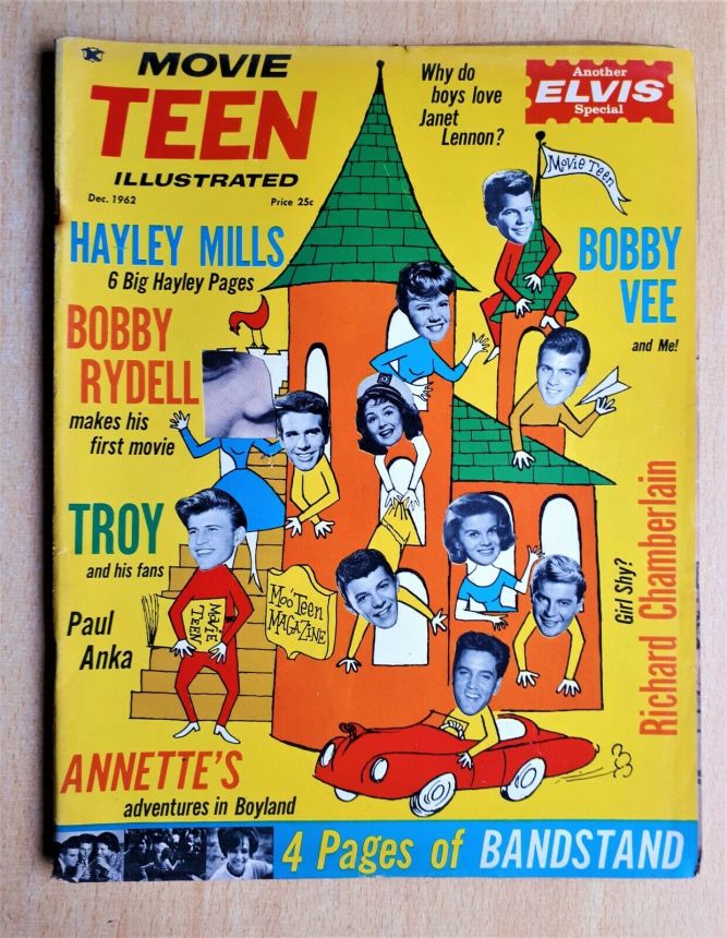 MOVIE TEEN ILLUSTRATED magazine side cover December 1962