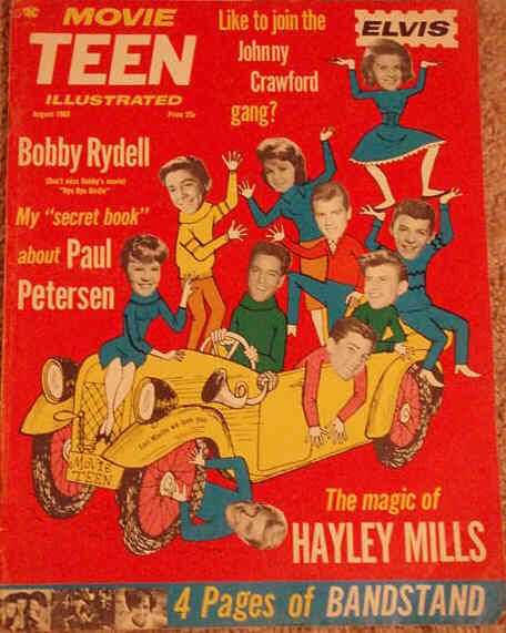 MOVIE TEEN ILLUSTRATED magazine side cover August 1963