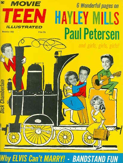 MOVIE TEEN ILLUSTRATED magazine side cover November 1963