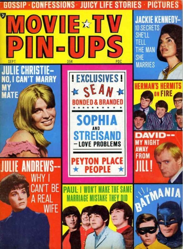 MOVIE TV PIN-UPS magazine side cover Issue 1 September 1966