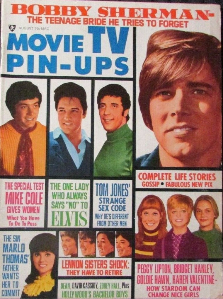 MOVIE TV PIN-UPS magazine side cover August 1970