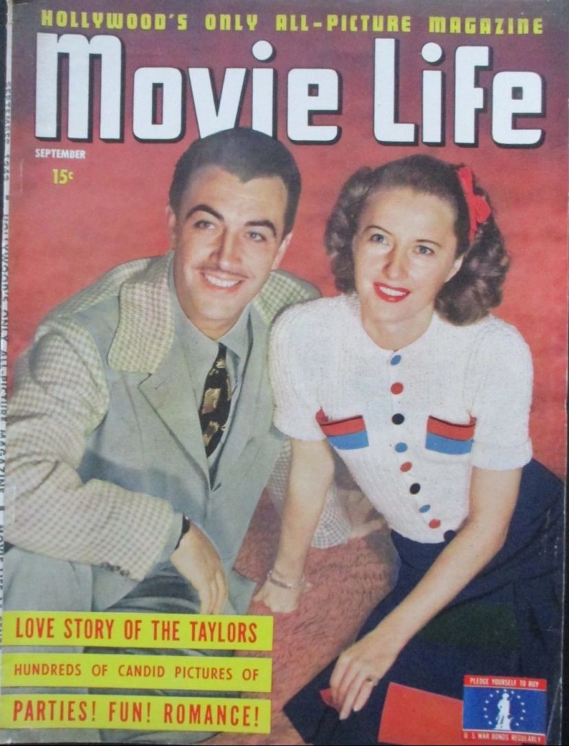 MOVIE LIFE magazine side cover September 1942