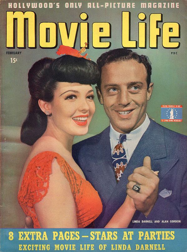 MOVIE LIFE magazine side cover February 1943