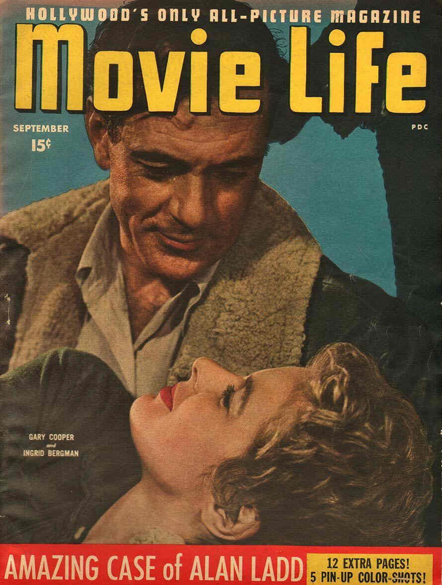 MOVIE LIFE magazine side cover September 1943