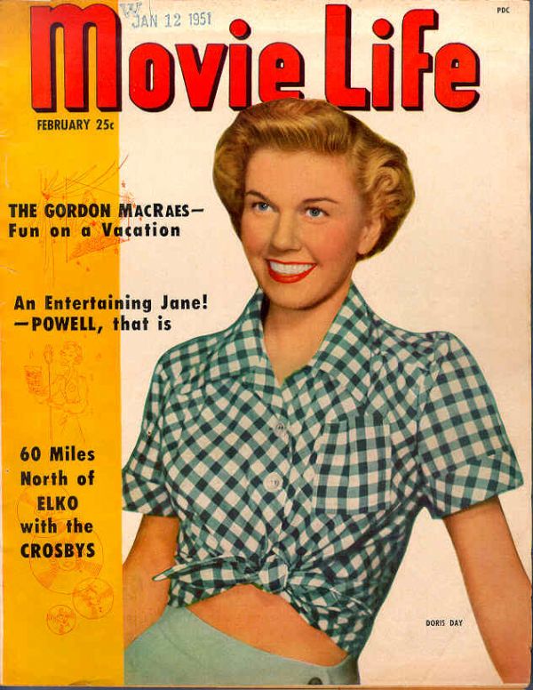 MOVIE LIFE magazine side cover February 1951