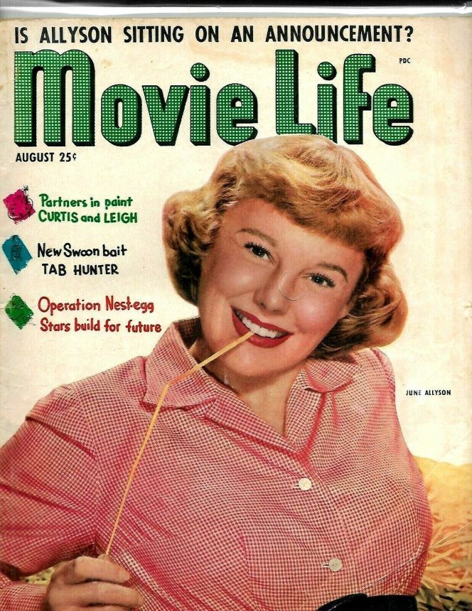 MOVIE LIFE magazine side cover August 1952