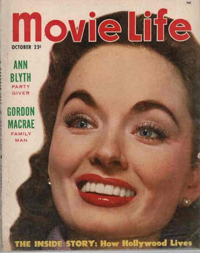 MOVIE LIFE magazine side cover October 1952