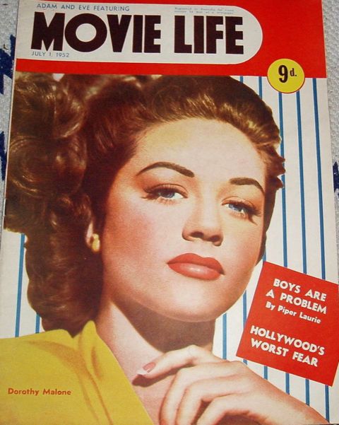 MOVIE LIFE (Au) magazine side cover 1 July 1952
