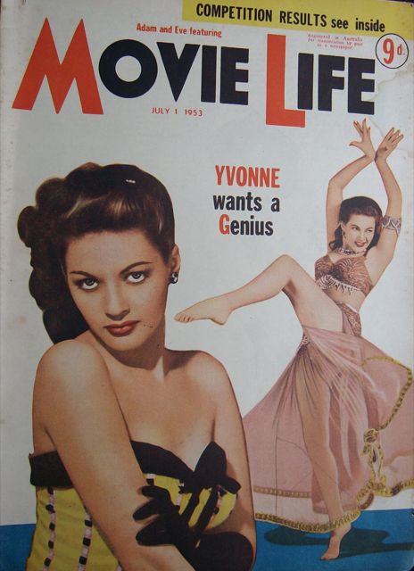 MOVIE LIFE (Au) magazine side cover July 1953