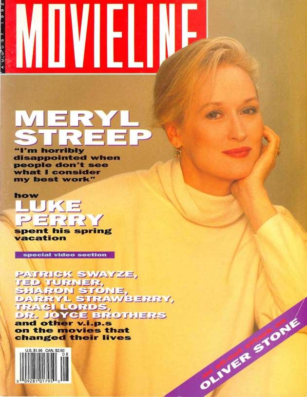 MOVIELINE magazine side cover August 1992