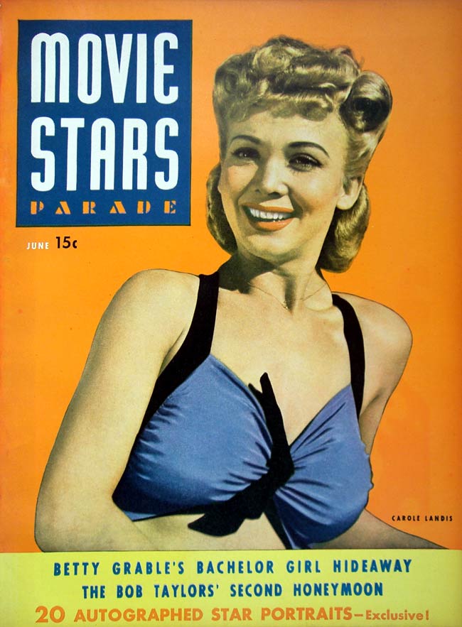 MOVIE STARS magazine side cover Issue 19 June 1942