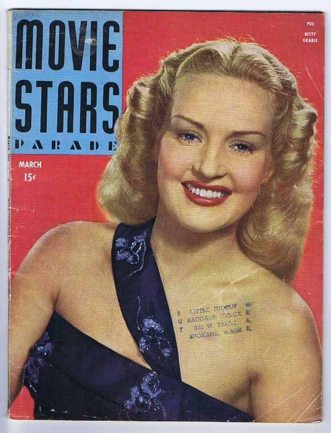 MOVIE STARS magazine side cover Issue 52 March 1945