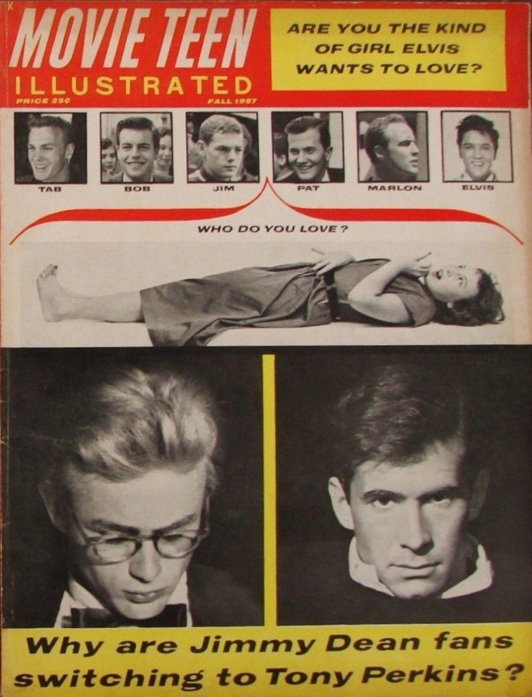 MOVIE TEEN ILLUSTRATED magazine side cover Fall 1957