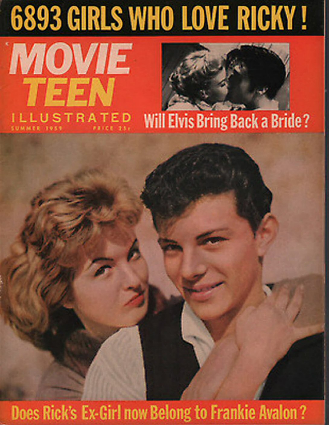 MOVIE TEEN ILLUSTRATED magazine side cover Summer 1959