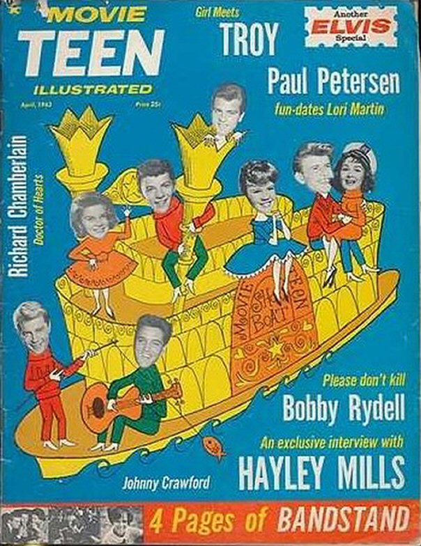 MOVIE TEEN ILLUSTRATED magazine side cover  April 1963