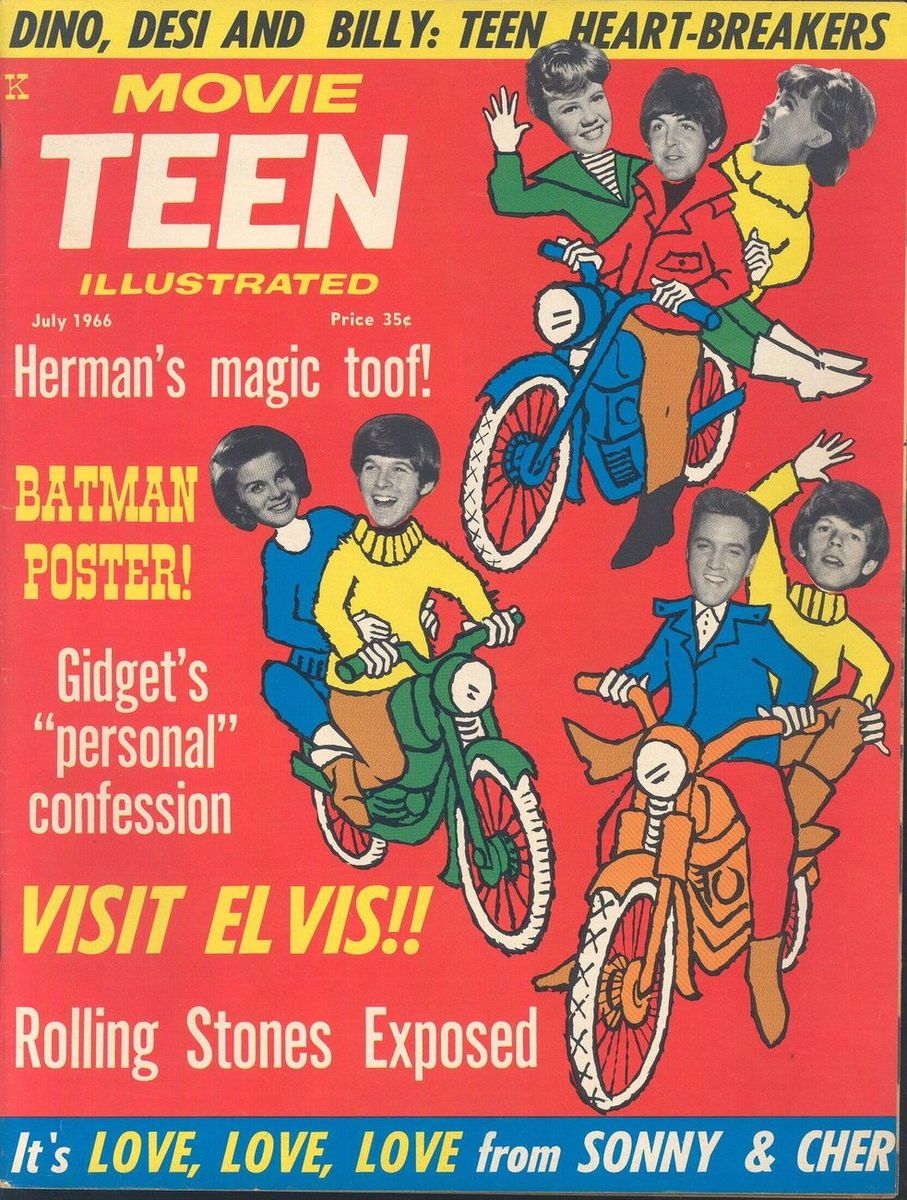 MOVIE TEEN ILLUSTRATED magazine side cover July 1966