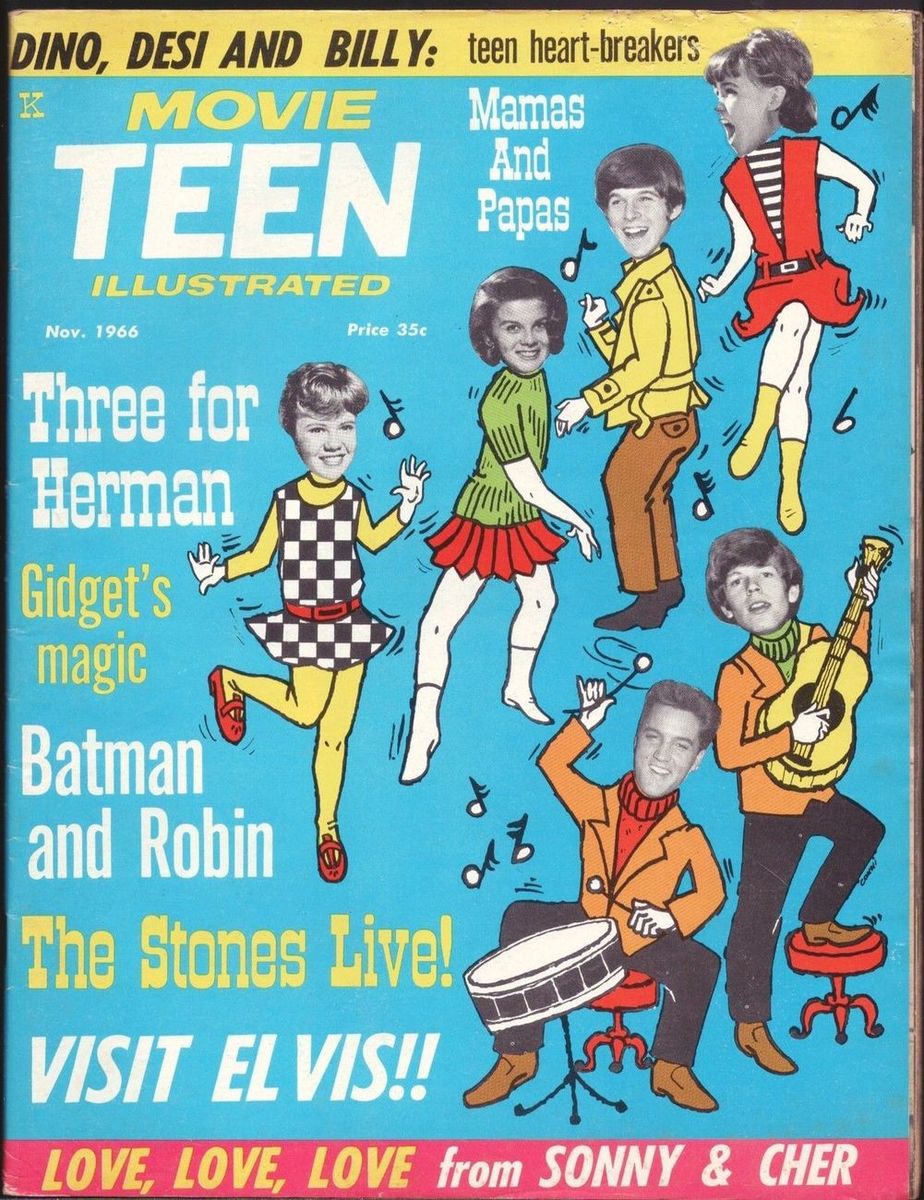 MOVIE TEEN ILLUSTRATED magazine side cover November 1966