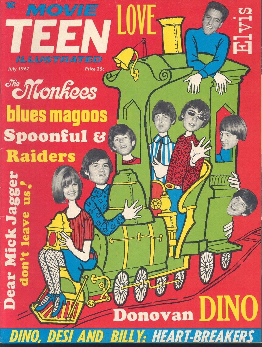 MOVIE TEEN ILLUSTRATED magazine side cover July 1967
