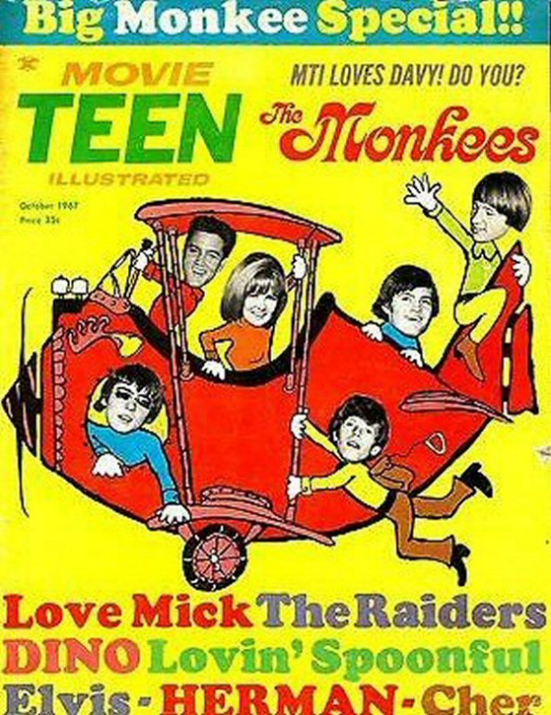 MOVIE TEEN ILLUSTRATED magazine side cover  October 1967