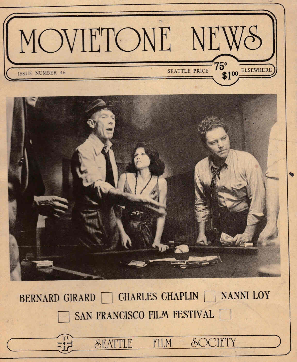 MOVIETONE NEWS magazine side cover Issue 46 December 1975