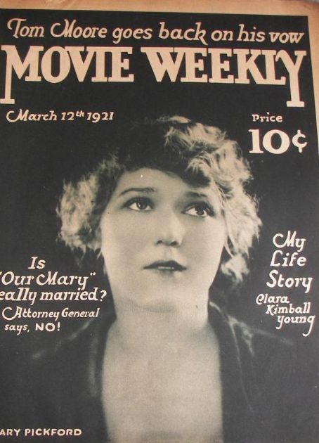MOVIE WEEKLY magazine cover 12 March 1921