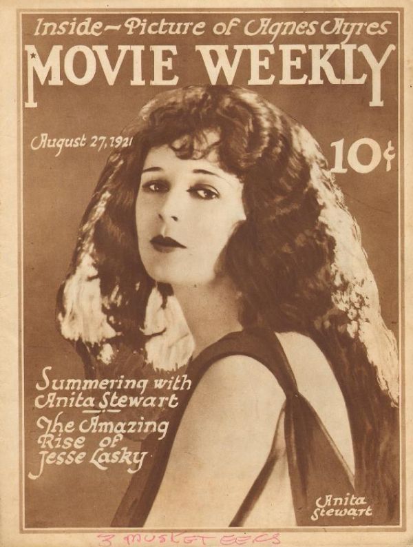 MOVIE WEEKLY magazine side cover 27 August 1921