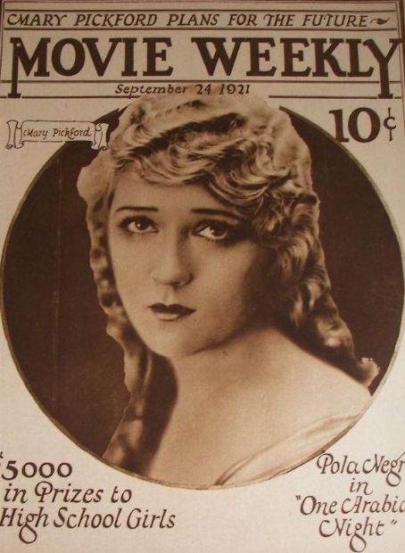 MOVIE WEEKLY magazine side cover 24 September 1921