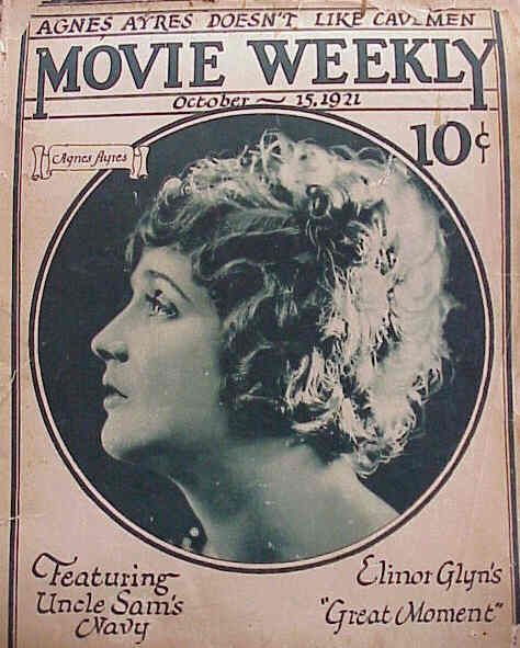 MOVIE WEEKLY magazine side cover 15 October 1921