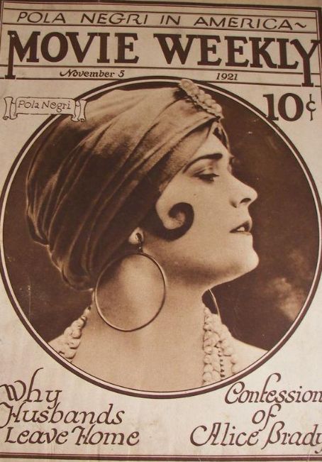 MOVIE WEEKLY magazine side cover 5 November 1921