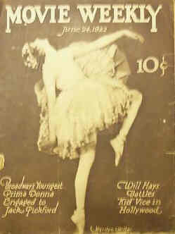 MOVIE WEEKLY magazine side cover 24 June 1922