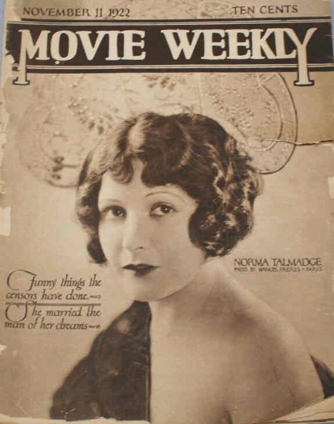 MOVIE WEEKLY magazine side cover 11 November 1922